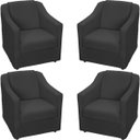 Ver imagem 1 de Kit 4 Poltronas Decorativas para Sala de Espera Recepção Escritório Consultório Suede