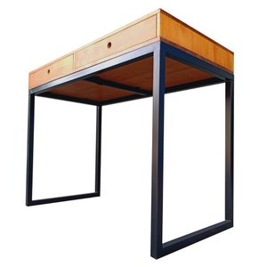 Escrivaninha Estilo Industrial de Ferro e Madeira com 2 Gavetas