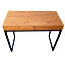 Ver imagem 4 de Escrivaninha Estilo Industrial de Ferro e Madeira com 2 Gavetas