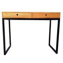 Ver imagem 2 de Escrivaninha Estilo Industrial de Ferro e Madeira com 2 Gavetas