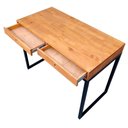 Ver imagem 3 de Escrivaninha Estilo Industrial de Ferro e Madeira com 2 Gavetas