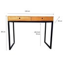 Ver imagem 6 de Escrivaninha Estilo Industrial de Ferro e Madeira com 2 Gavetas