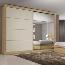Guarda Roupa Sevilha 1 Porta com Espelho Mdf - Mademarcs - 1