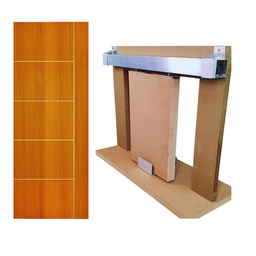 Kit Porta Madeira Frisada 4000 - 70x210 + Trilho Correr 1,40 Natural + Brinde - 2