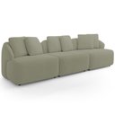 Ver imagem 2 de Sofá 3 Lugares para Sala de Estar Living 228cm Arlo F04 Bouclê Oliva - Lyam Decor