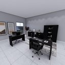 Ver imagem 1 de Mesa Retangular Escritório 120cm X 60cm Pé Painel F5 Office Cor:preto