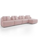 Ver imagem 2 de Sofá 5 Lugares com Chaise Direito Sala Living 388cm Arlo F04 Veludo Rosê - Lyam Decor