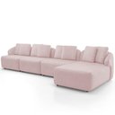 Ver imagem 6 de Sofá 5 Lugares com Chaise Direito Sala Living 388cm Arlo F04 Veludo Rosê - Lyam Decor