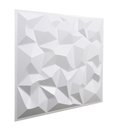 Ver imagem 3 de Kit 10 Placas Revestimento de Parede PVC 3d Alto Relevo Diamante Branco