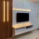 Ver imagem 5 de Kit 10 Placas Revestimento de Parede PVC 3d Alto Relevo Diamante Branco