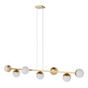 Ver imagem 7 de Pendente Lustre de Teto Jabuticaba Alumínio Dourado com 7 Globos Vidros Fosco Decoração Casa