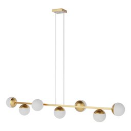 Luminaria de Teto Pendente Jabuticaba 7 Globos Vidro - Bivolt - Dourado - 110v/220v - 4