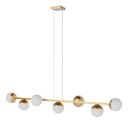 Ver imagem 6 de Pendente Lustre de Teto Jabuticaba Alumínio Dourado com 7 Globos Vidros Fosco Decoração Casa