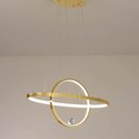 Ver imagem 6 de Luminaria Lustre Pendente 2 Aneis Arco Infinito Planeta Luxo Diamante Design Moderno Sala Mesa