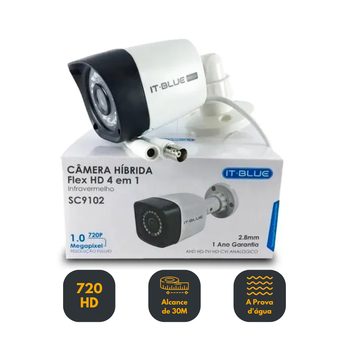 Câmera de Segurança HD Hibrida 4 em 1 Infravermelho a Prova d'agua IP66 - 5