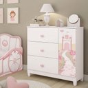Ver imagem 1 de Cômoda Infantil Sophia 1 Porta 4 Gavetas Branco