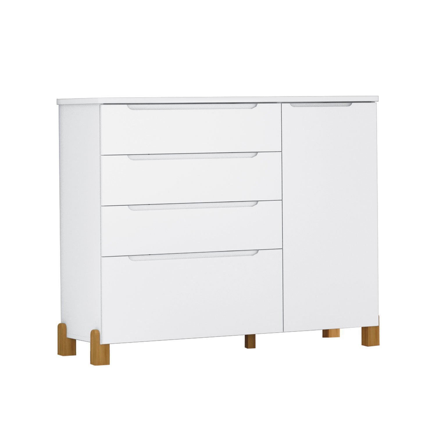 Cômoda Infantil Melody Decor 4 Gavetas 1 Porta Móveis Estrela - 2