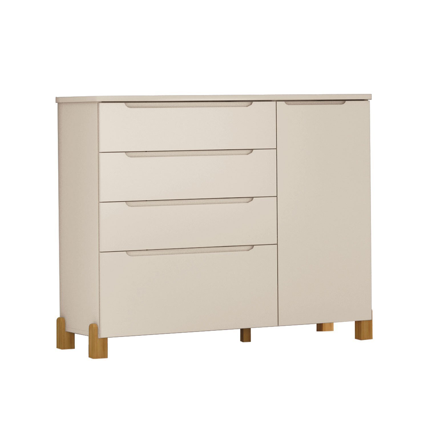 Cômoda Infantil Melody Decor 4 Gavetas 1 Porta Móveis Estrela - 2
