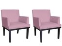 Ver imagem 1 de Kit 2 Poltronas Decorativa Vitória Suede Rosê Pés Madeira Ms Decor