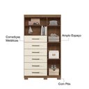 Ver imagem 5 de Multi Cômoda Marbella 1 Porta 6 Gavetas Pés Jatobá-areia
