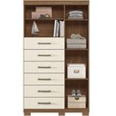Ver imagem 2 de Multi Cômoda Marbella 1 Porta 6 Gavetas Pés Jatobá-areia