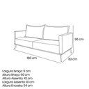 Ver mais imagens de Sofá Living 2 Lugares 1,80m Atlantis Bouclê Pés de Ferro - Pallazio Cor Off White