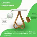 Ver imagem 4 de Mesa Lateral 60cm Rubi Sparta Móveis Branco Off White/Mel