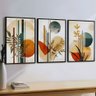 Kit 3 Quadros Boho Abstrato Folhagem Nude com Moldura:preta - 9