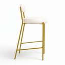 Ver imagem 6 de Banqueta Cozinha Alta com Encosto Kit 3 Industrial Dourado Londres PU Facto D03 - D'Rossi