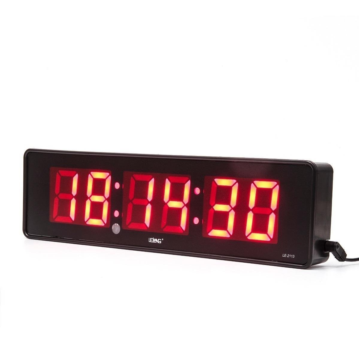Cronometro Relógio Led Digital Parede Mesa com Controle 2113 - 1