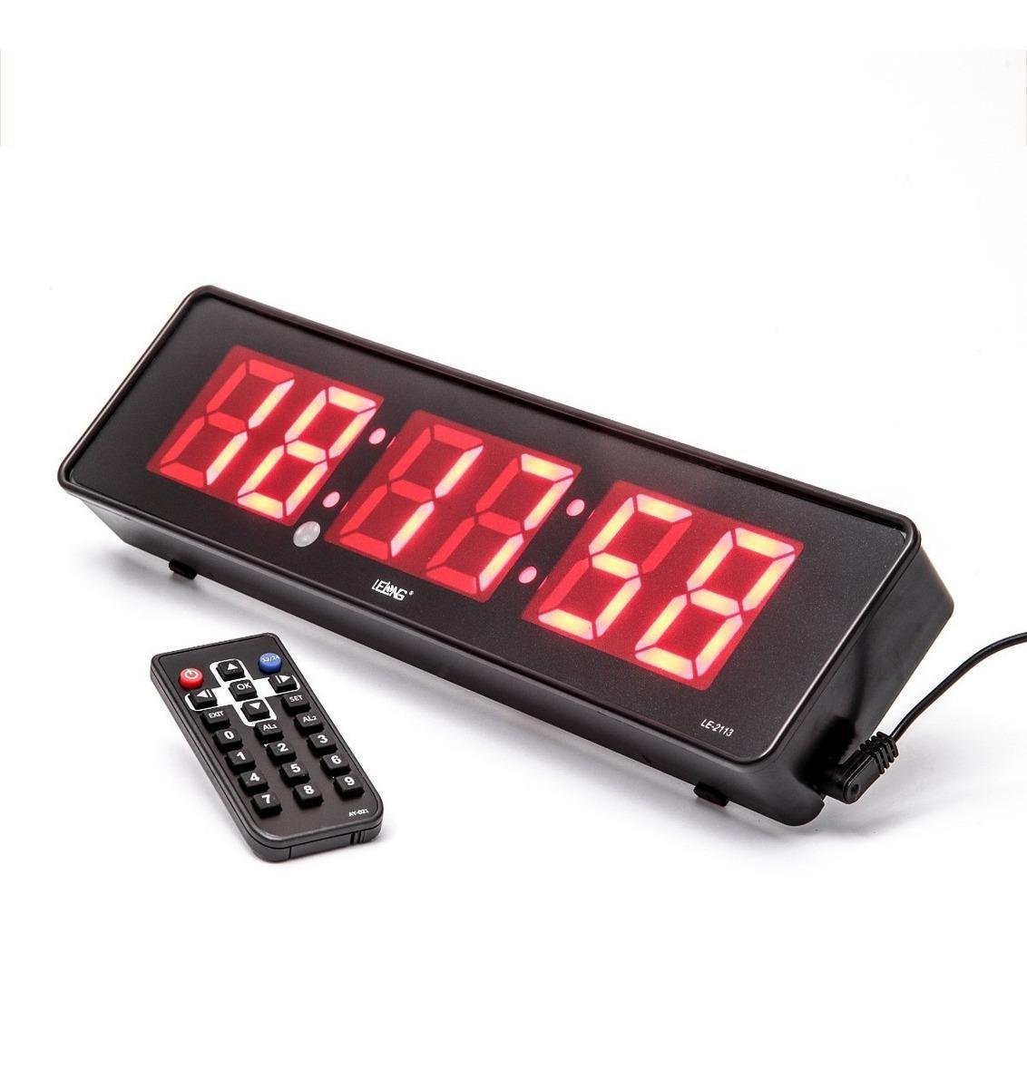 Cronometro Relógio Led Digital Parede Mesa com Controle 2113 - 2
