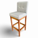 Ver imagem 2 de Kit 04 Banquetas Alta com Encosto Anatomico Tokio Linho Cinza Claro - G2home