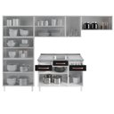 Ver imagem 5 de Cozinha Aço Completa Modulada 14 Portas 3 Gavetas Mirage New Telasul Branco/Preto