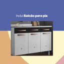 Ver mais imagens de Cozinha Aço Completa Modulada 14 Portas 3 Gavetas Mirage New Telasul Branco/Preto
