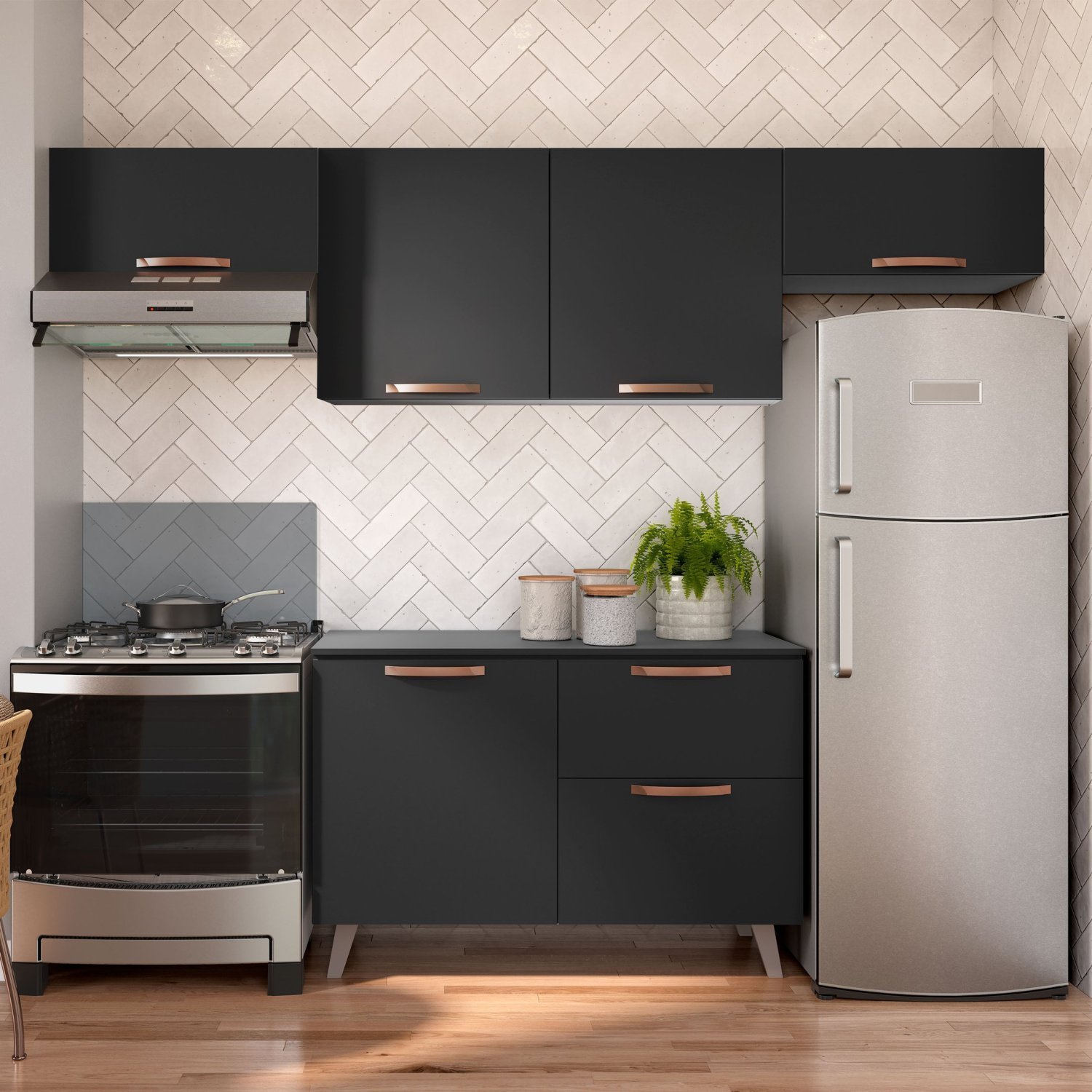 Cozinha Compacta 4 Peças 6 Portas 1 Gaveta Emília Thela - 1