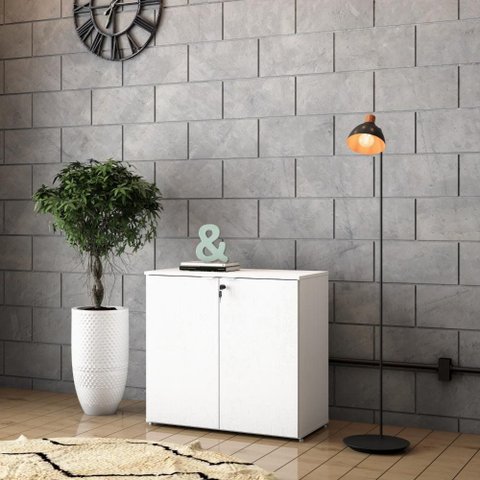 Armário Baixo c/02 Portas 75x80x42cm WLAB80 Branco Chess