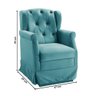 Poltrona Cadeira de Amamentação Balanço Ternura Material Veludo Star Confort Ciano - 2