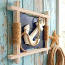 Ver imagem 2 de Quadro Decorativo Casa Praia Âncora Marinheiro Náutico 27cm