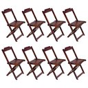 Ver imagem 4 de Kit 2 Jogos De Mesa Com 4 Cadeiras De Madeira Dobravel 70X70 - Imbuia - Marrom