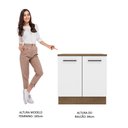 Ver imagem 6 de Balcão Armário de Cozinha 80 cm 2 Portas Rustic/Branco Agata Madesa