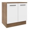 Balcão Armário de Cozinha 80 cm 2 Portas Rustic/Branco Agata Madesa - 2