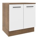 Ver imagem 1 de Balcão Armário de Cozinha 80 cm 2 Portas Rustic/Branco Agata Madesa