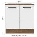 Ver imagem 3 de Balcão Armário de Cozinha 80 cm 2 Portas Rustic/Branco Agata Madesa
