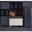 Ver imagem 1 de Balcão de Cozinha com Tampo 3 Portas 3 Gavetas Diamante Branco/Preto