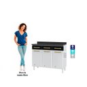 Ver imagem 6 de Balcão de Cozinha com Tampo 3 Portas 3 Gavetas Diamante Branco/Preto