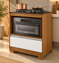 Ver imagem 1 de Balcão para Cooktop 4 Bocas com Gavetão Freijó/Branco - Notável Móveis