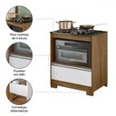 Ver imagem 4 de Balcão para Cooktop 4 Bocas com Gavetão Freijó/Branco - Notável Móveis