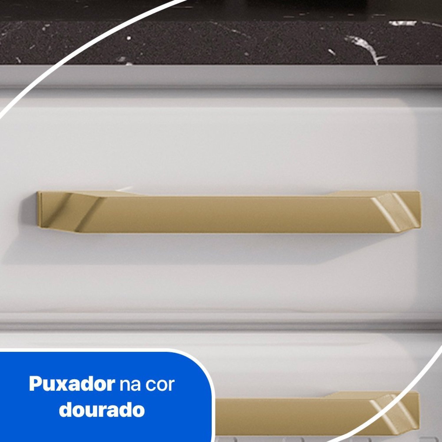 Balcão de Cozinha com Tampo 3 Portas 1 Gaveta Diamante Smart  - 6