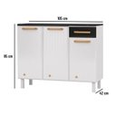 Ver imagem 5 de Balcão de Cozinha com Tampo 3 Portas 1 Gaveta Diamante Smart Branco/Preto
