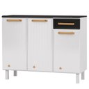 Ver imagem 4 de Balcão de Cozinha com Tampo 3 Portas 1 Gaveta Diamante Smart Branco/Preto